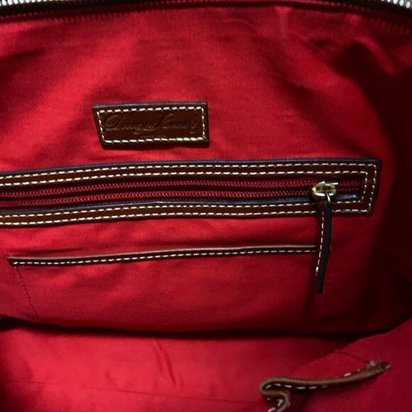 Dooney & Bourke Pebble Grain Cranberry Deana Satchel - Picture 7 of 9